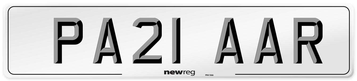 PA21 AAR Number Plate from New Reg